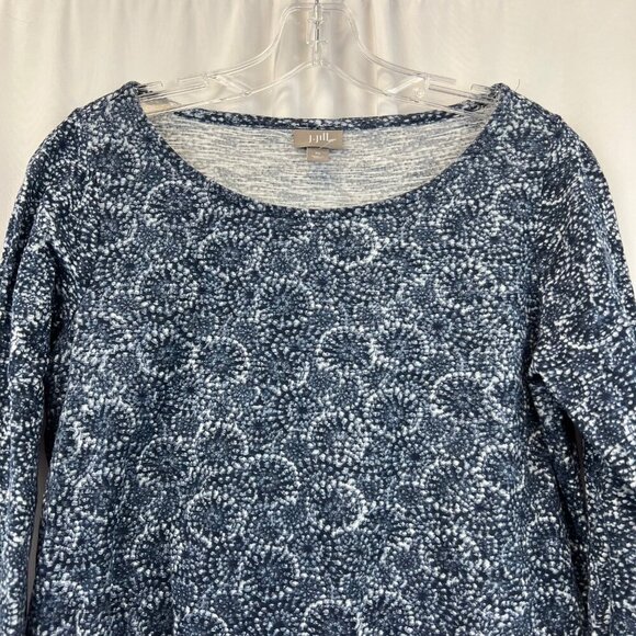 J.Jill Women’s Blue/White Print Top Long Sleeve Size XS - Picture 2 of 7